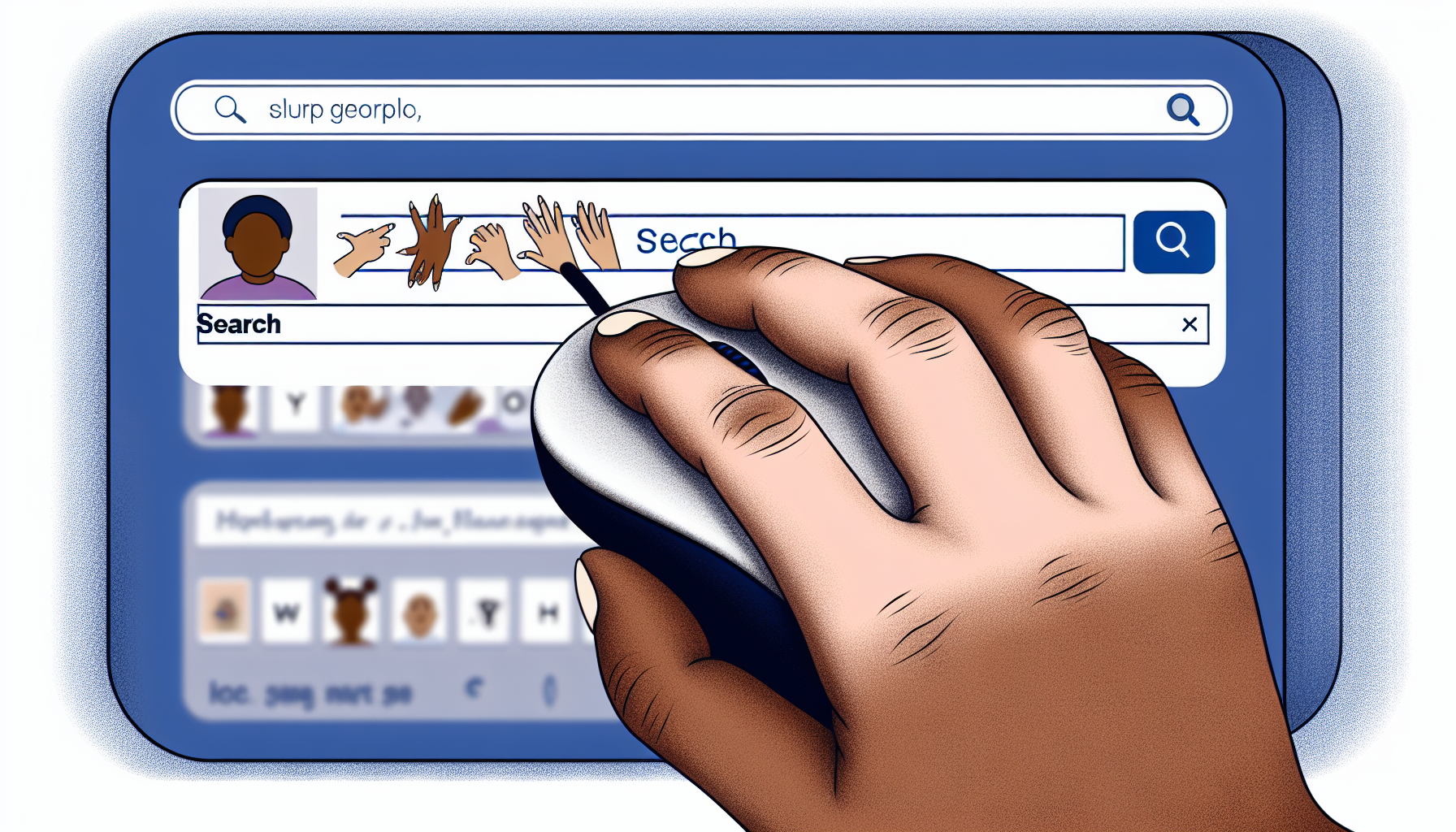 Person using the Facebook search bar to find a specific person in their friends and followers list