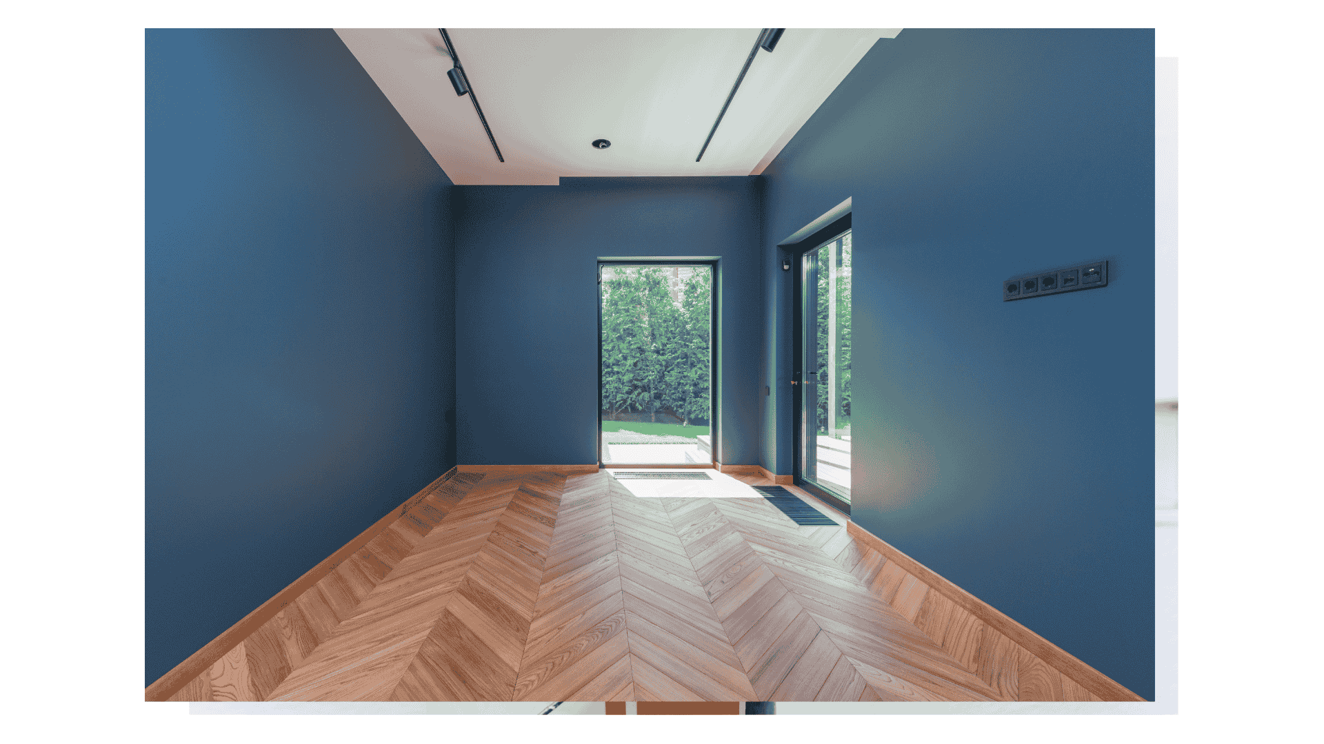 hdb room in blue coloured walls painted