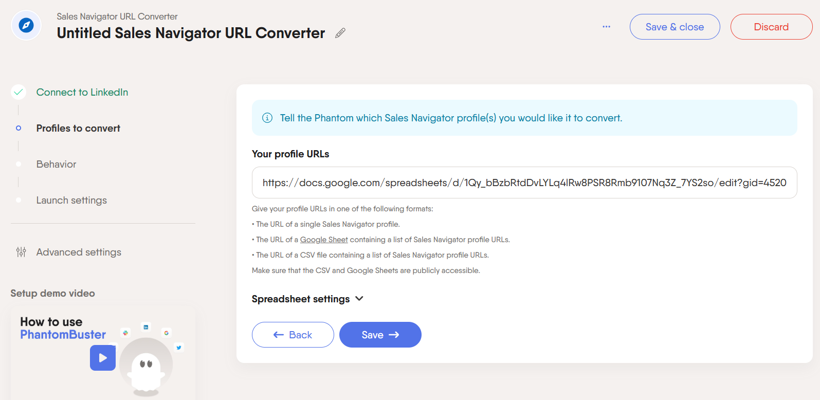 Sales Navigator URL converter 