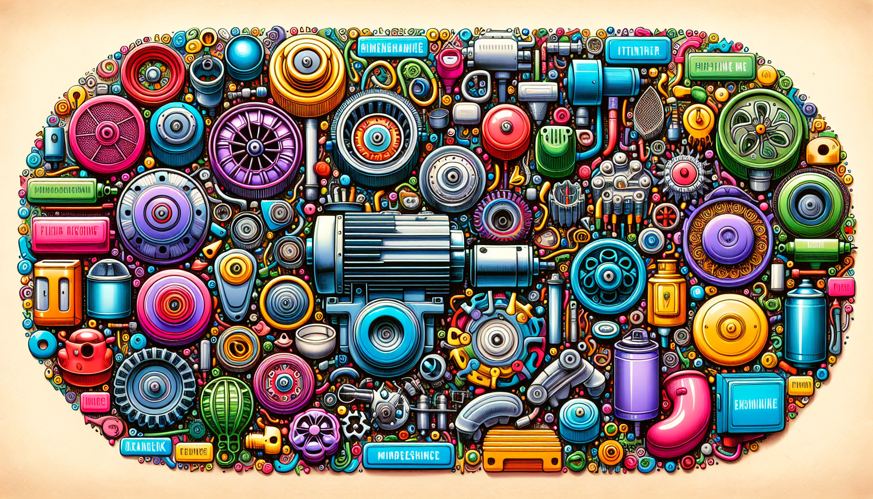 An illustration of essential appliance parts for maintenance.