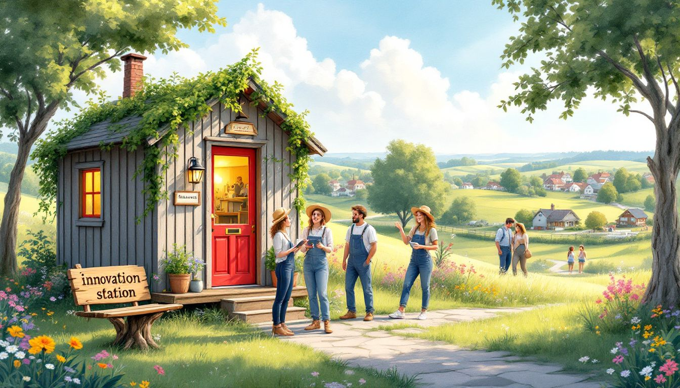 98fda21a a113 465f b6c9 0c78d9820596 A tech startup in a rural setting demonstrating innovative business ideas.