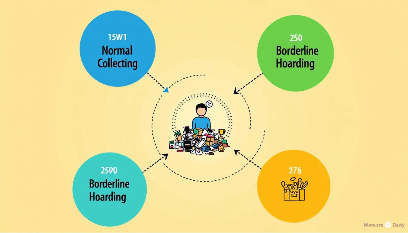 Psychological aspects of hoarding illustrated through a thoughtful depiction.