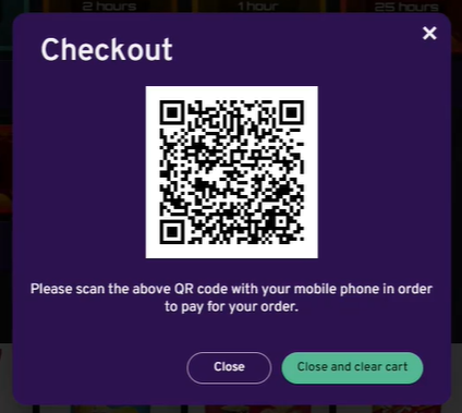 The Square integration made it possible for users to pay using their credit card via a QR code