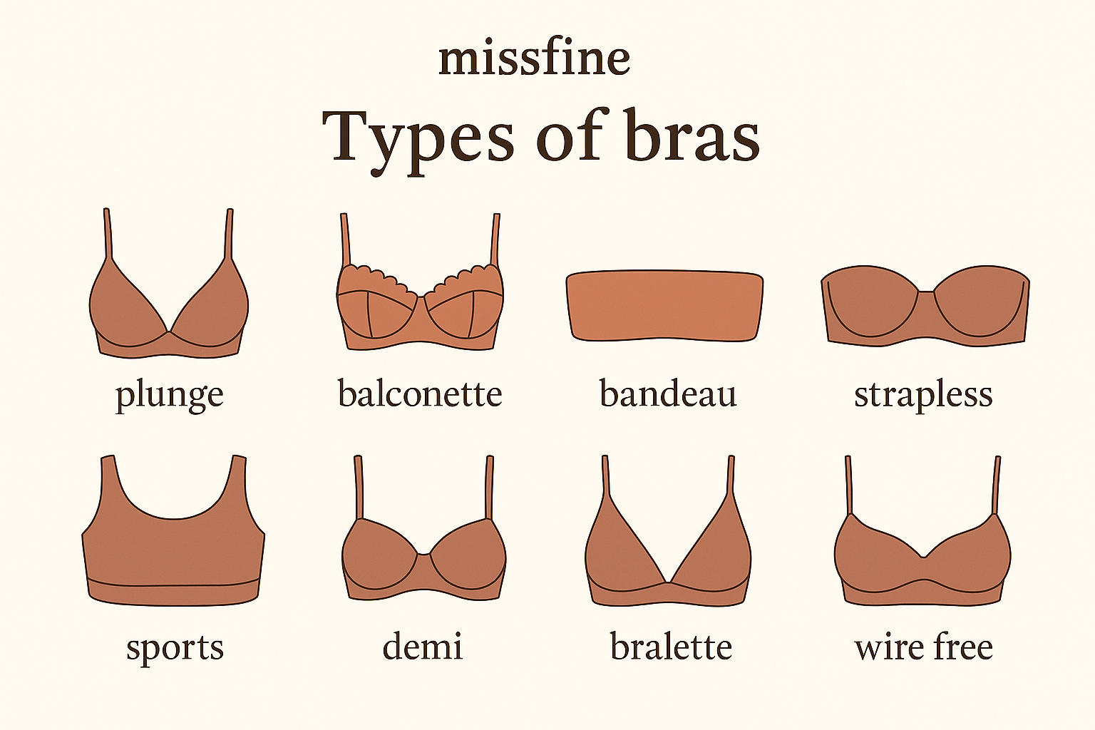 Bras with unique shape - types of bras