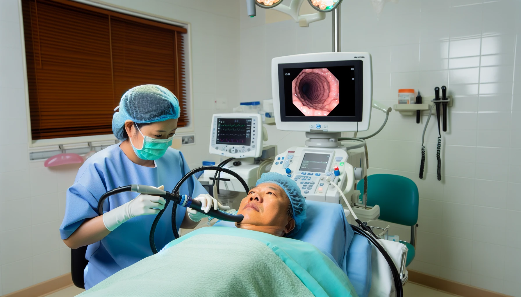 A photo of a colonoscopy procedure