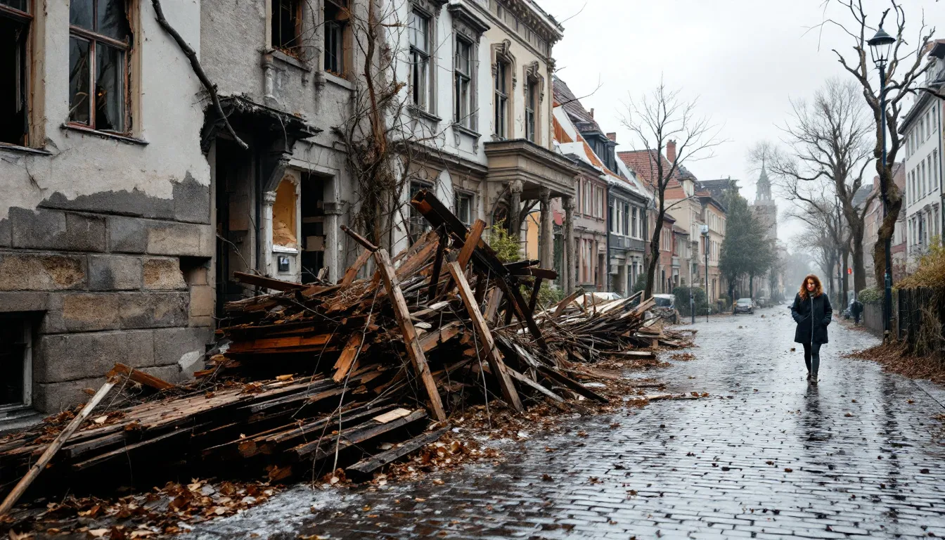 Schäden und Aufräumarbeiten nach dem Hochwasser in Dresden.