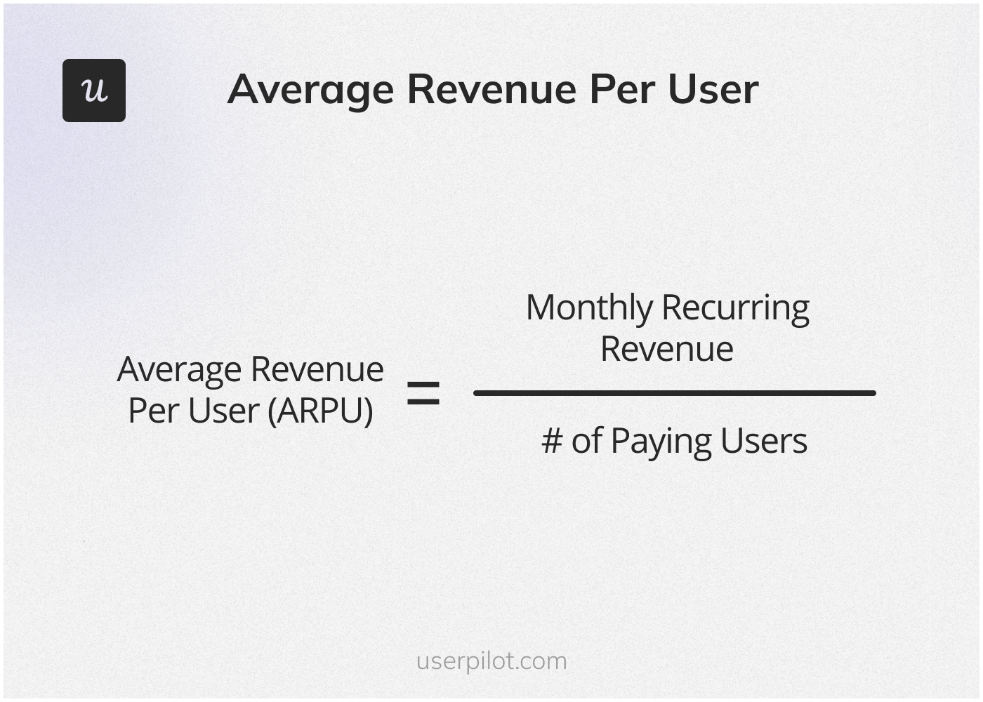 Average Revenue Per User (ARPU) calculation