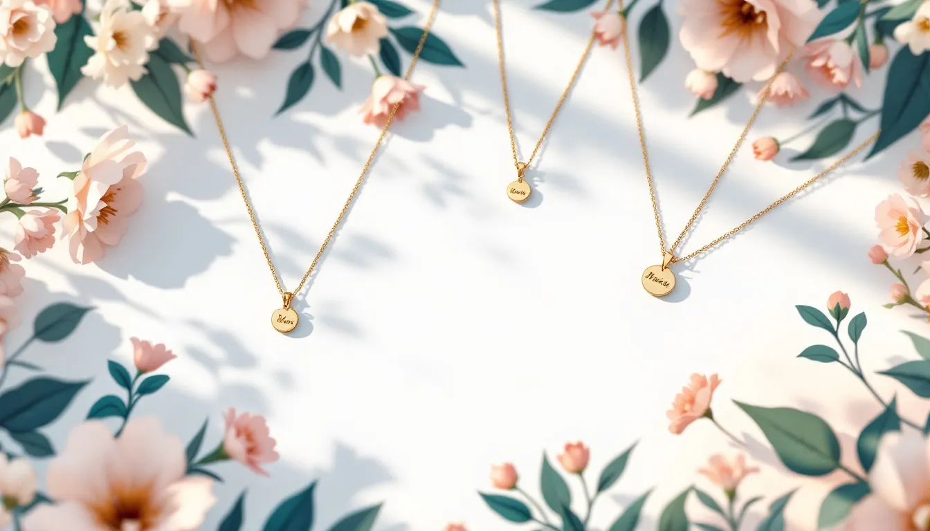 A beautiful display of personalized jewelry including necklaces and bracelets, perfect gifts for the woman who has everything.