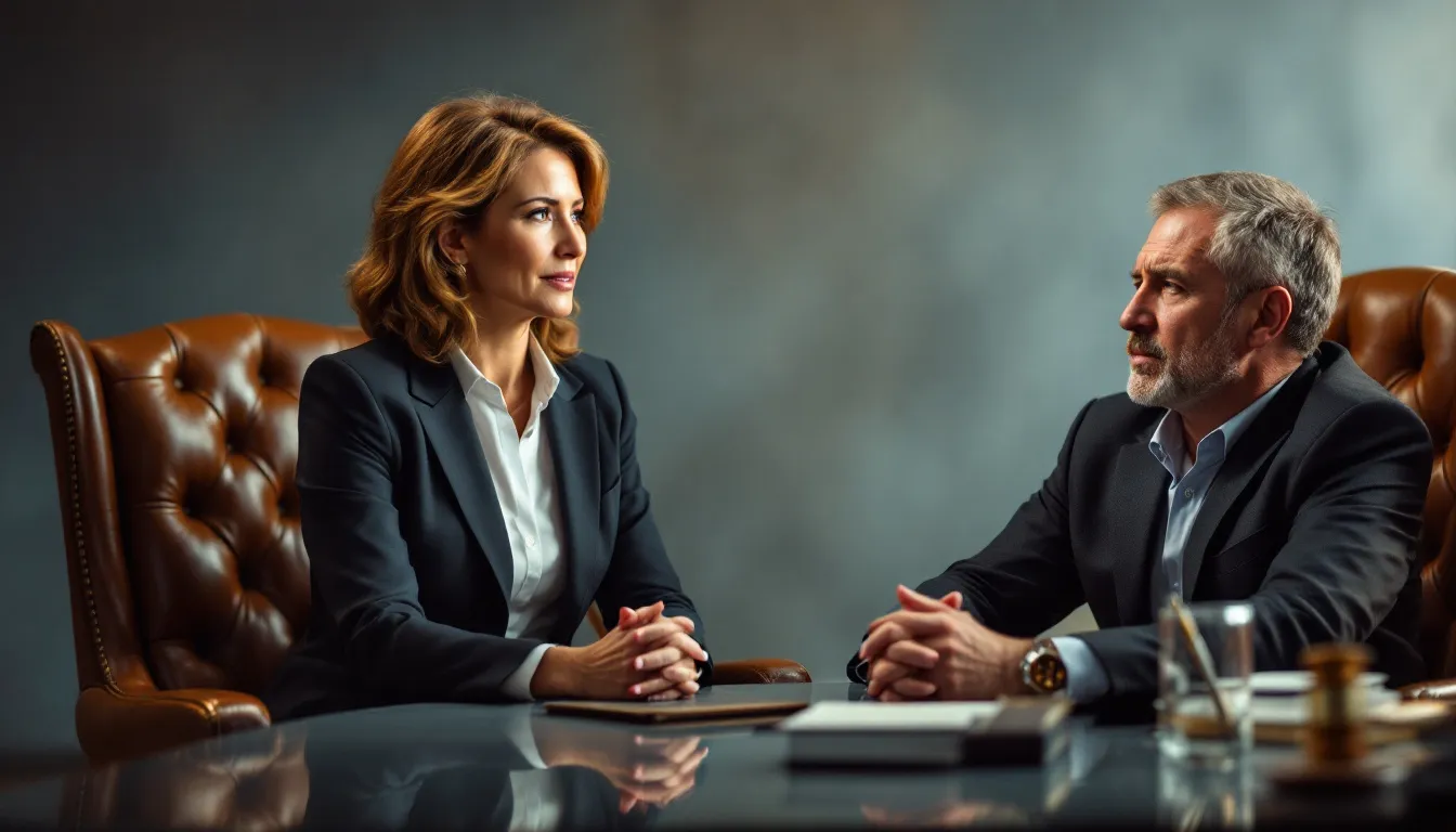 A family law attorney providing guidance to a client during a consultation.