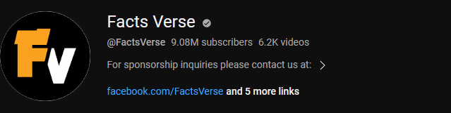 Facts Verse youtube channel