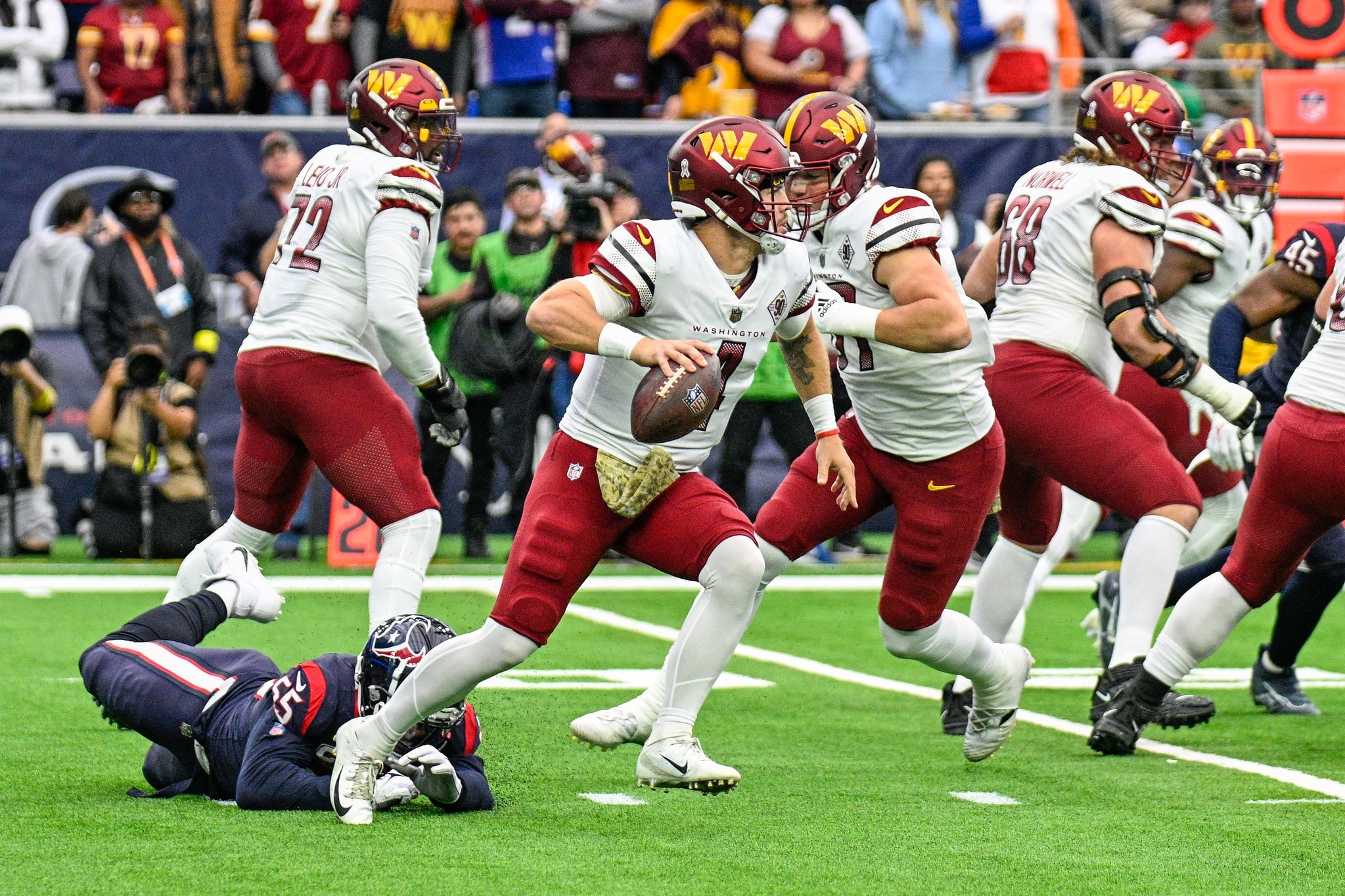 Från vecka 11 av NFL-säsongen med Washington Commanders mot Houston Texans från NRG Stadium, Houston, Texas, 20 november 2022. (All-Pro Reels / Joe Glorioso)