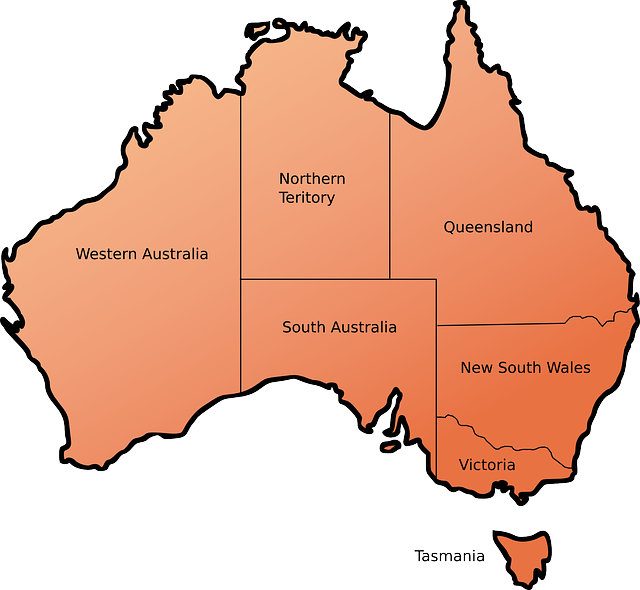 australia, map, teritories