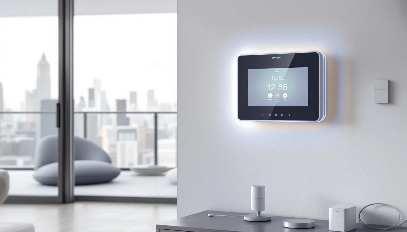 A budget-friendly SimpliSafe home security system setup in a living room.