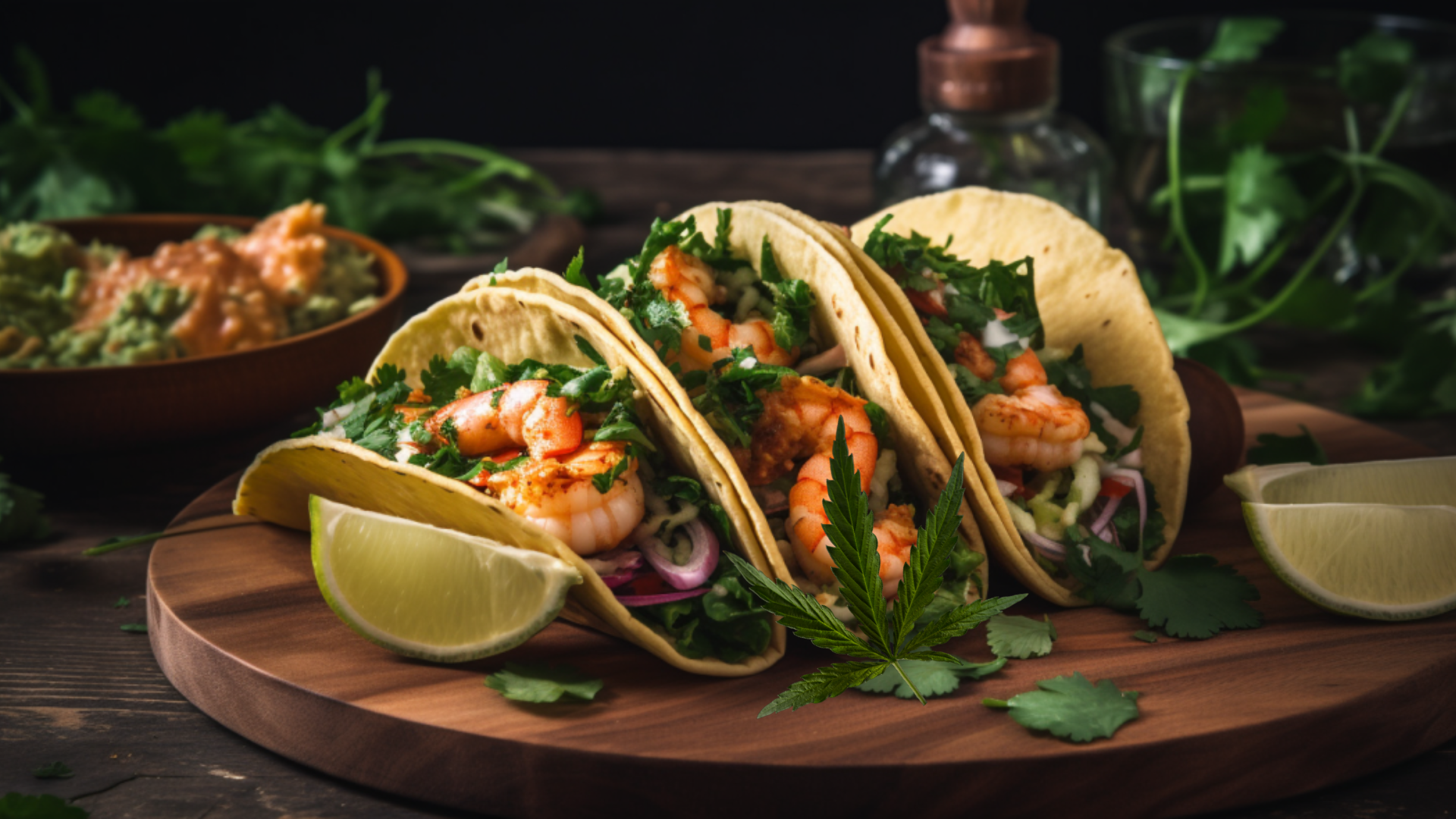 shrimp cannabis infused tacos
