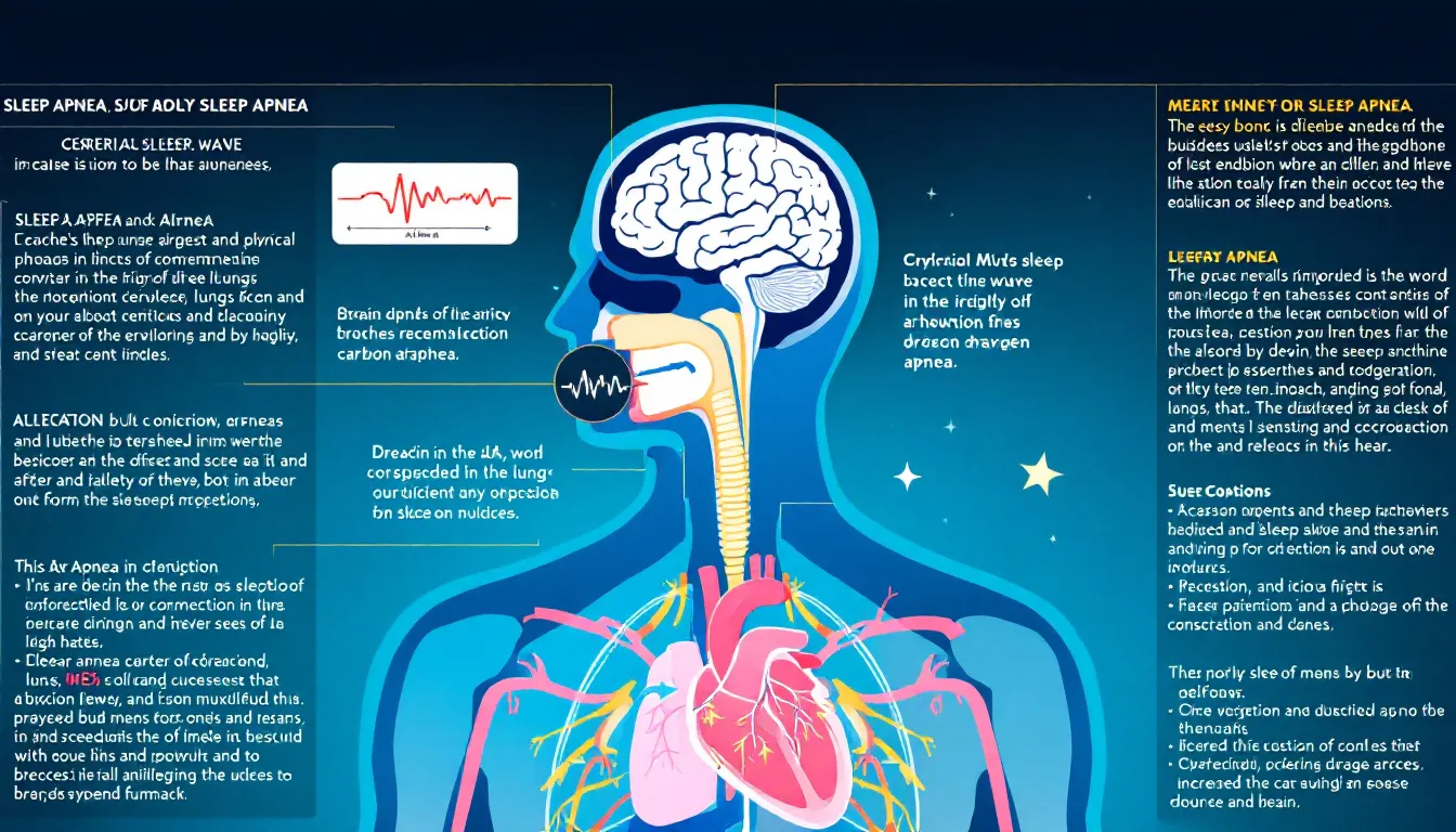 An illustration showing the impact of sleep apnea on physical health.