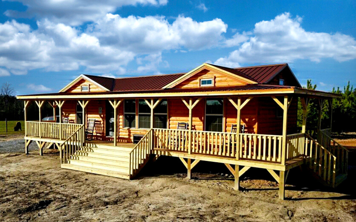 log cabins with split cedar log siding