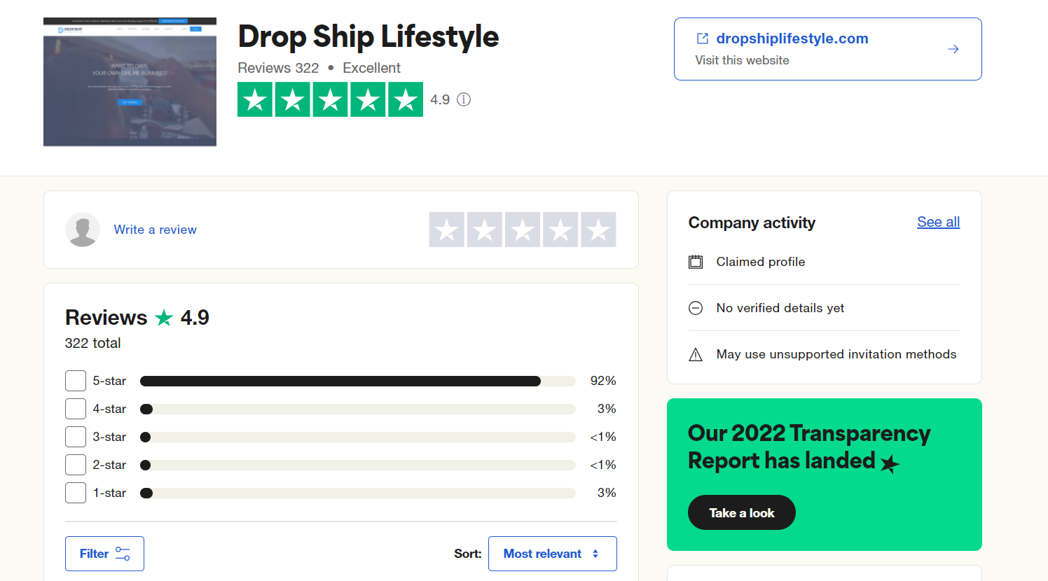 Drop ship lifestyle review