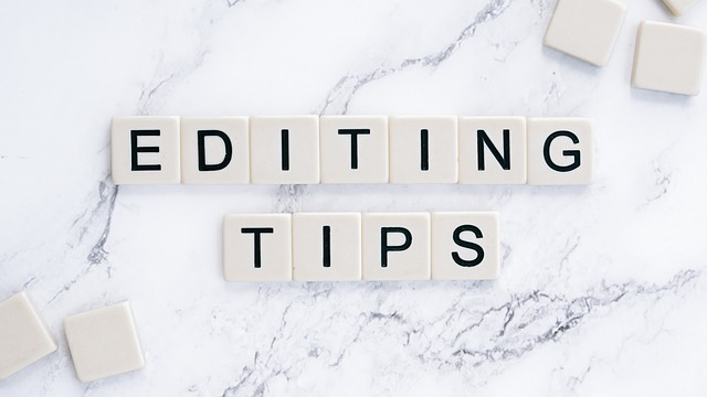 letter tiles that spell editing tips indicating that grammar is important for ecommerce business