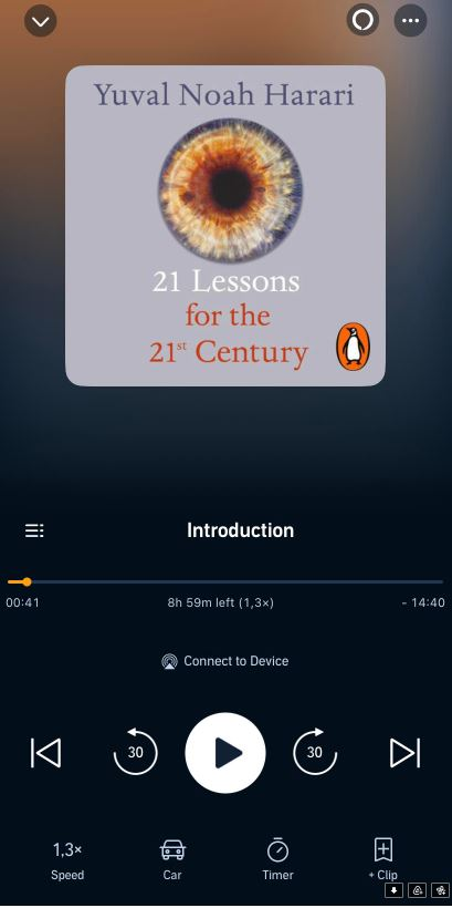 Sapiens on Audible - My recent choice 