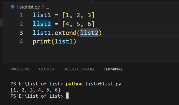 Merging Lists with the .extend() Function