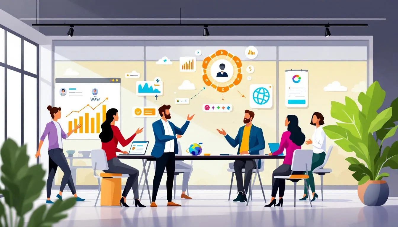 An illustration depicting the concept of change management within an organization.