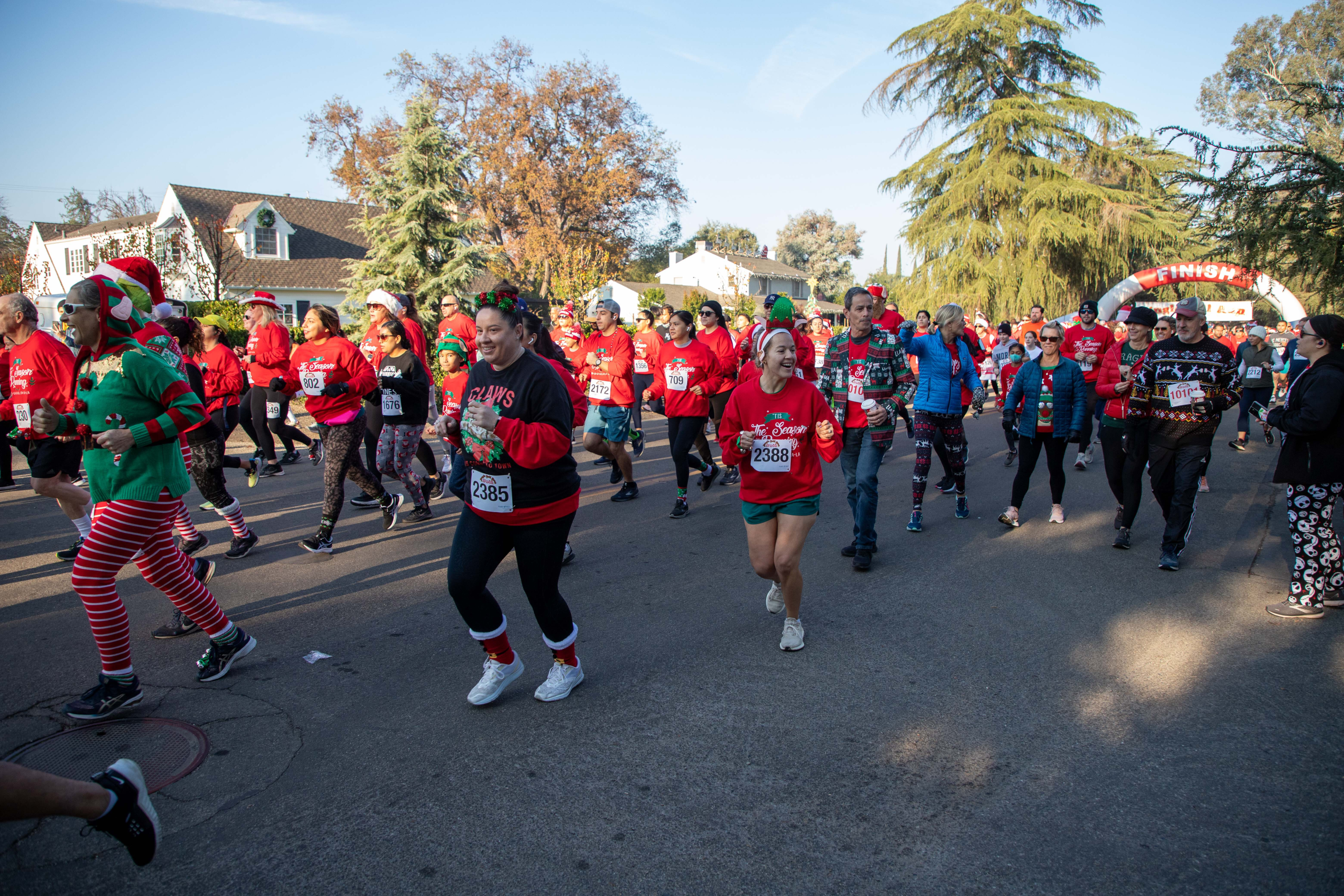 Crowds participating in the Denver Jingle Bell Run 