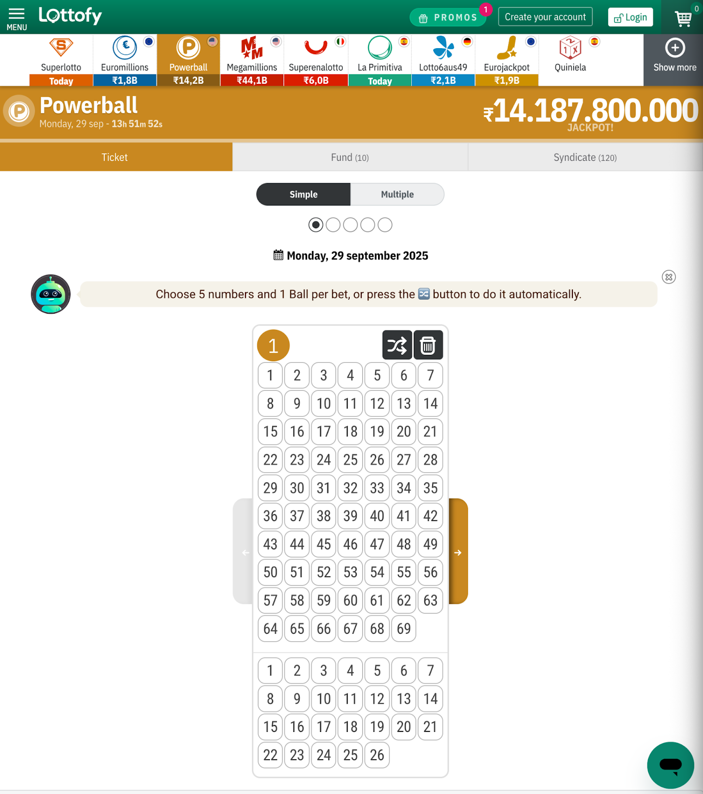 Choose lottery Lottofy