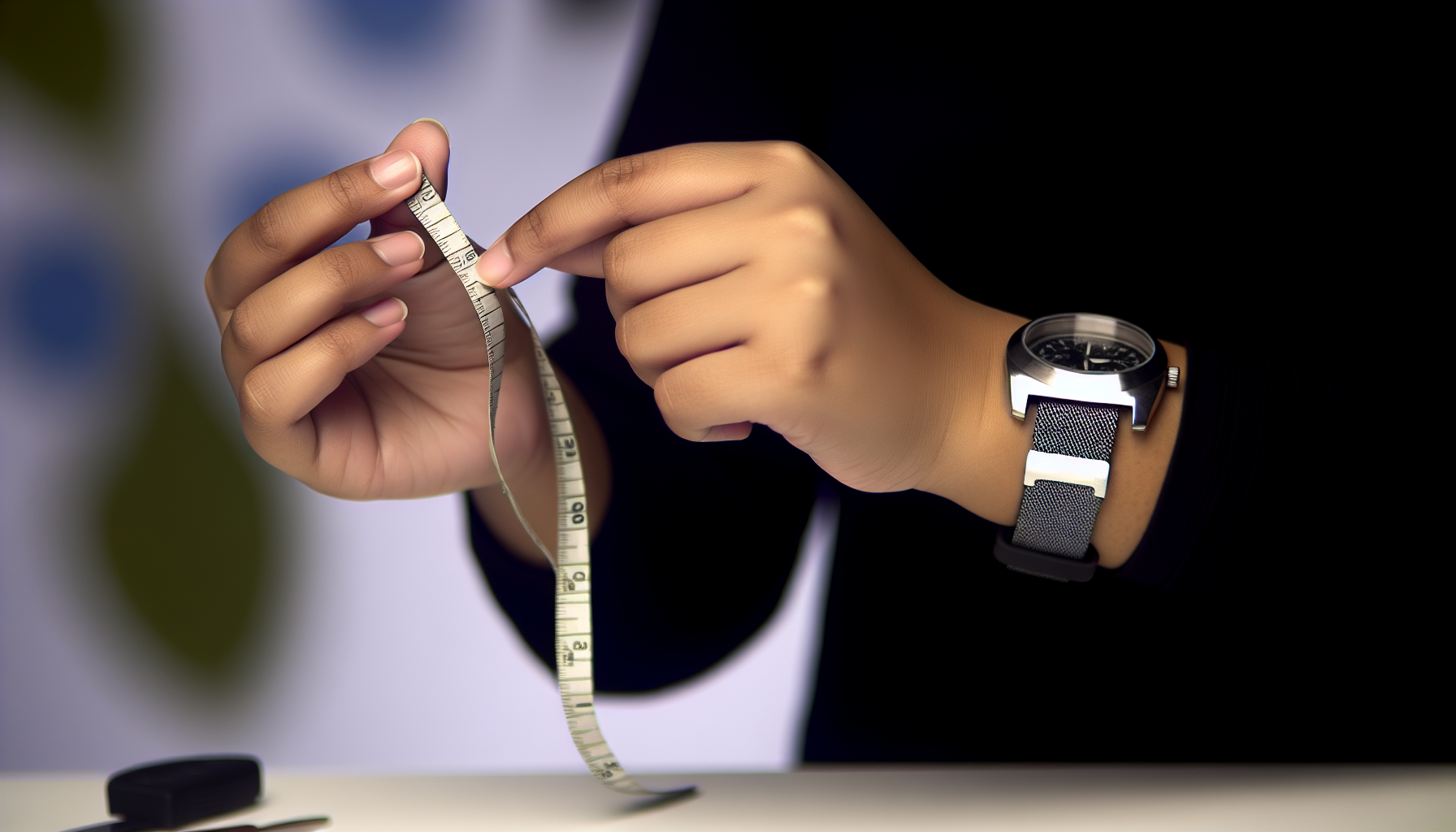 Measuring wrist size for FKM rubber watch strap