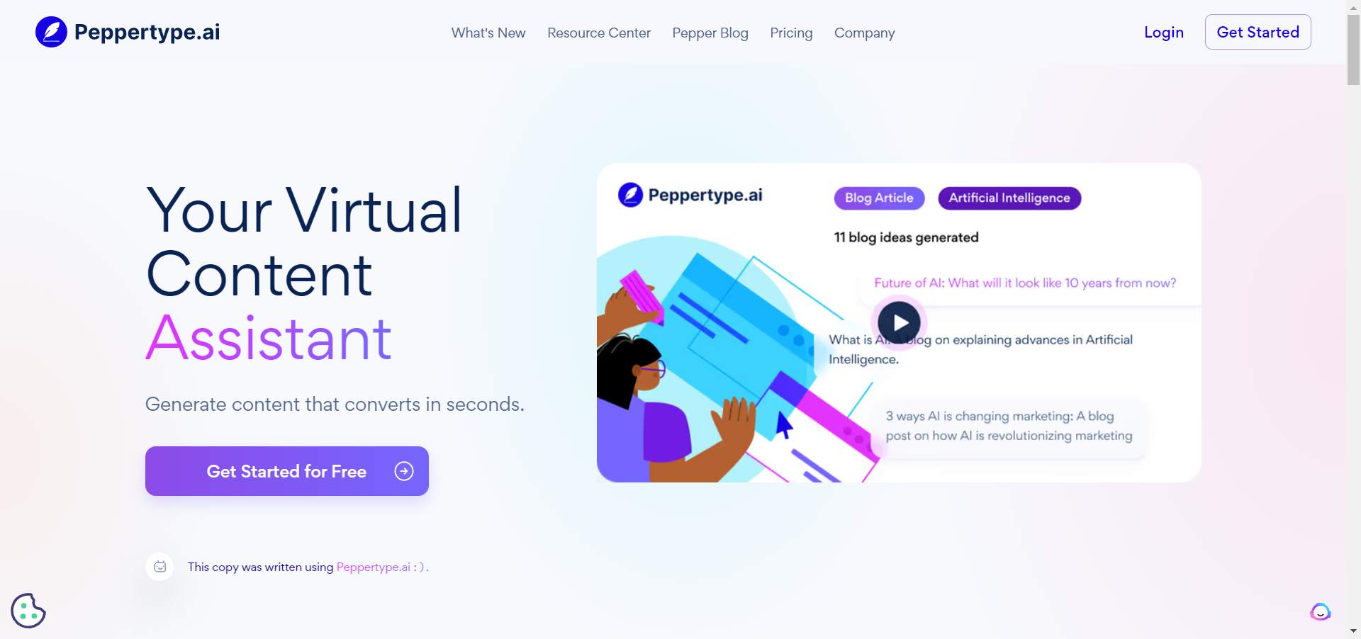 PepperType AI main page