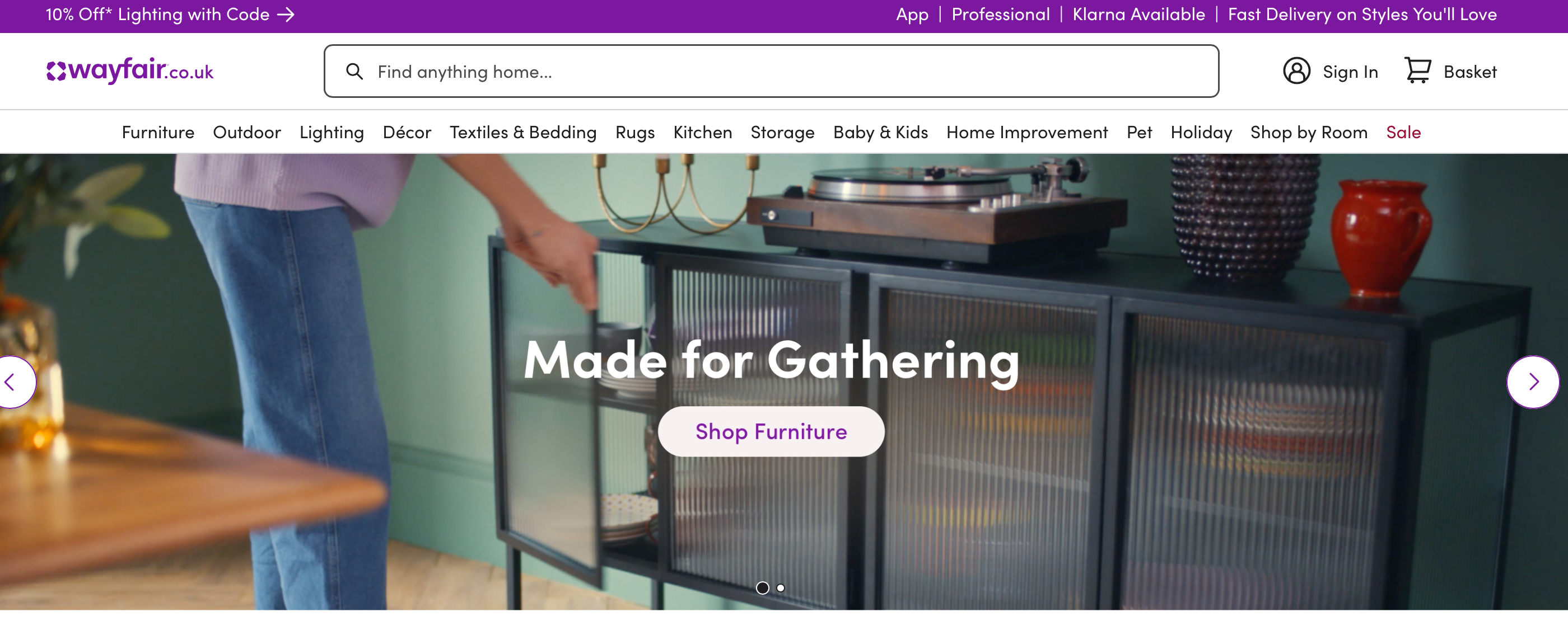 uk dropshipping suppliers - wayfair 