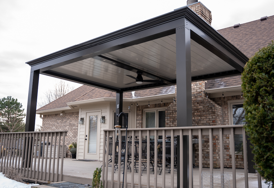 Backyard pergola on deck