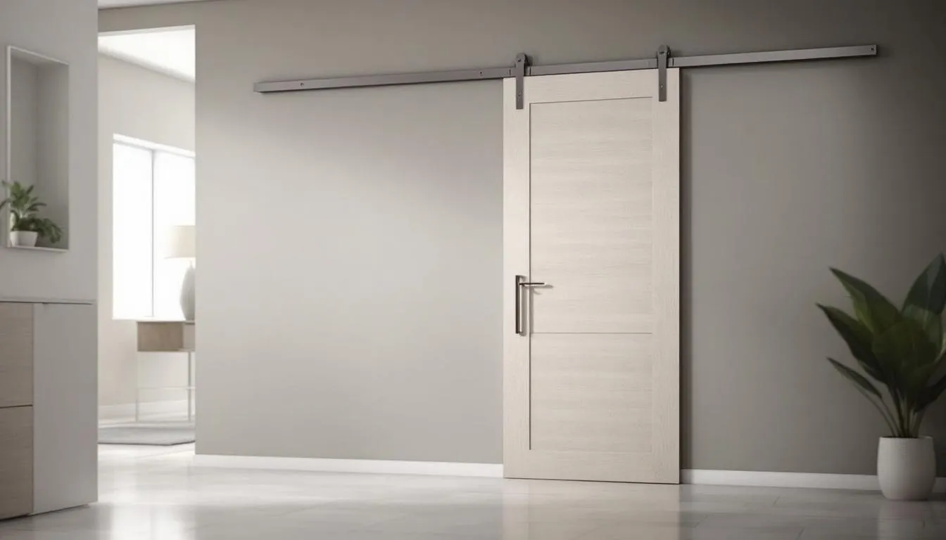 An example of a barn door equipped with a door sweep for extra coverage.