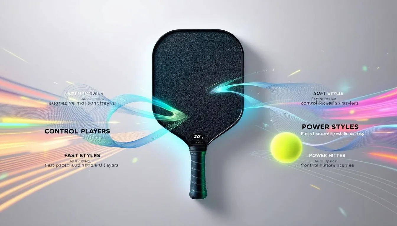A visual representation of matching a pickleball paddle to play style.