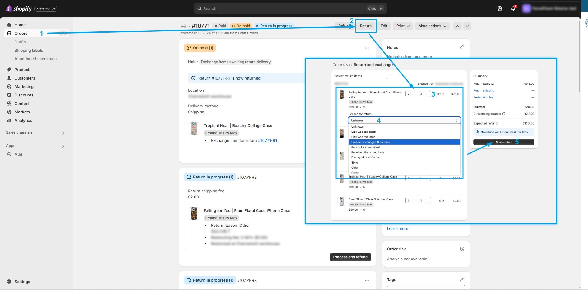 Shopify Returns process manual