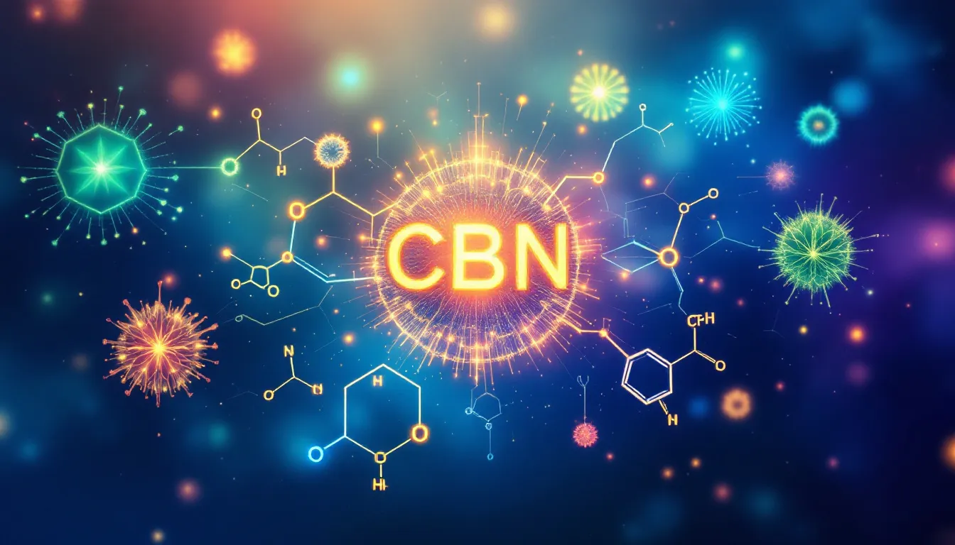 An illustration depicting the chemical structure of CBN.