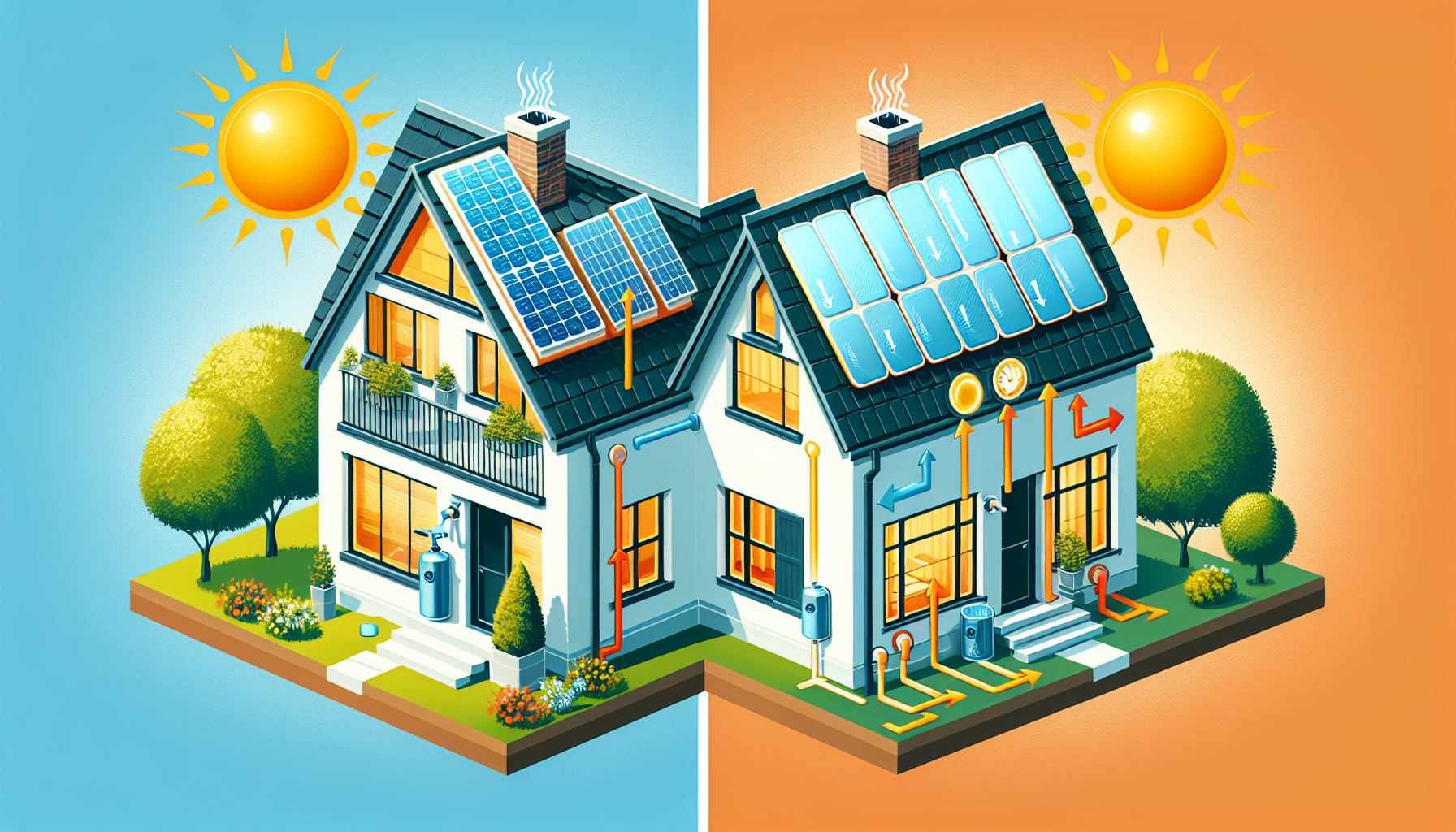 Comparison of active and passive solar hot water systems