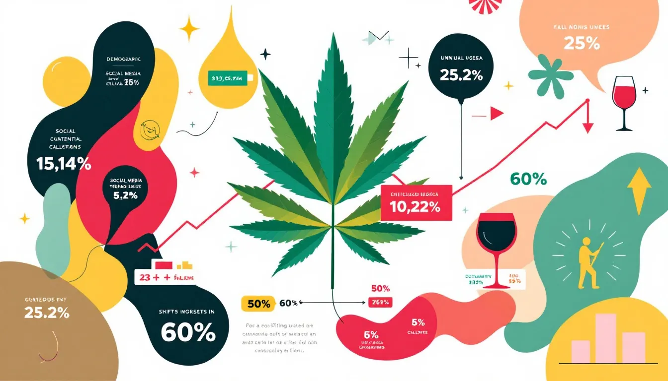 A visual representation of changing consumption patterns in America, highlighting the rise of cannabis use while alcohol consumption declines.