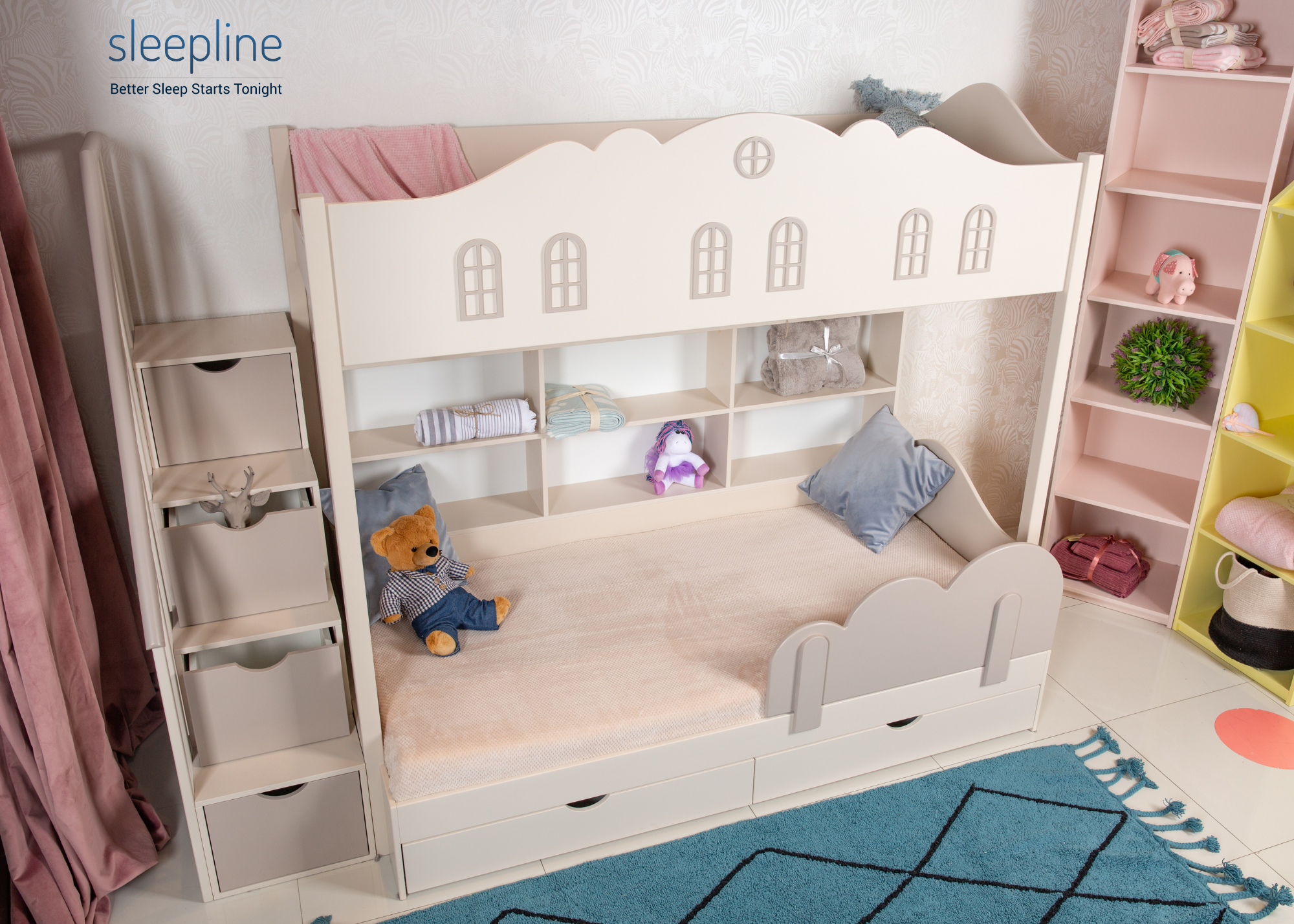 Bunk bed designed for kids