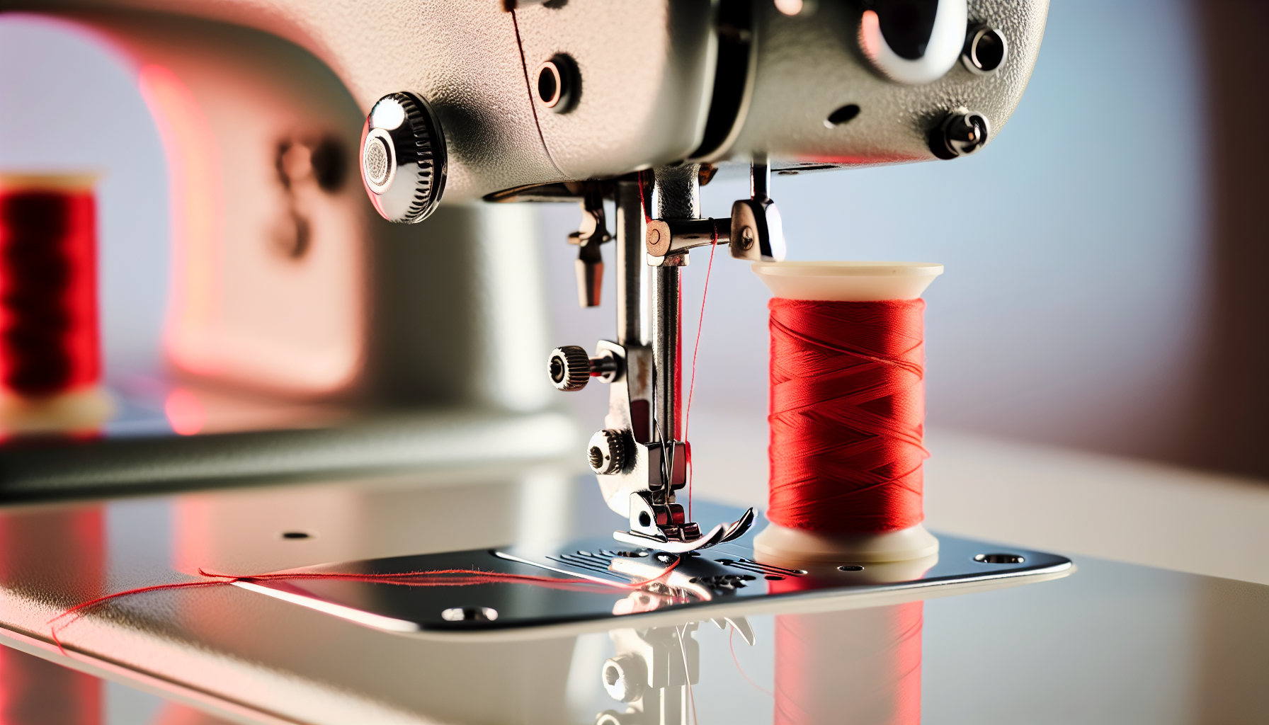 Sewing machine with compatible thread