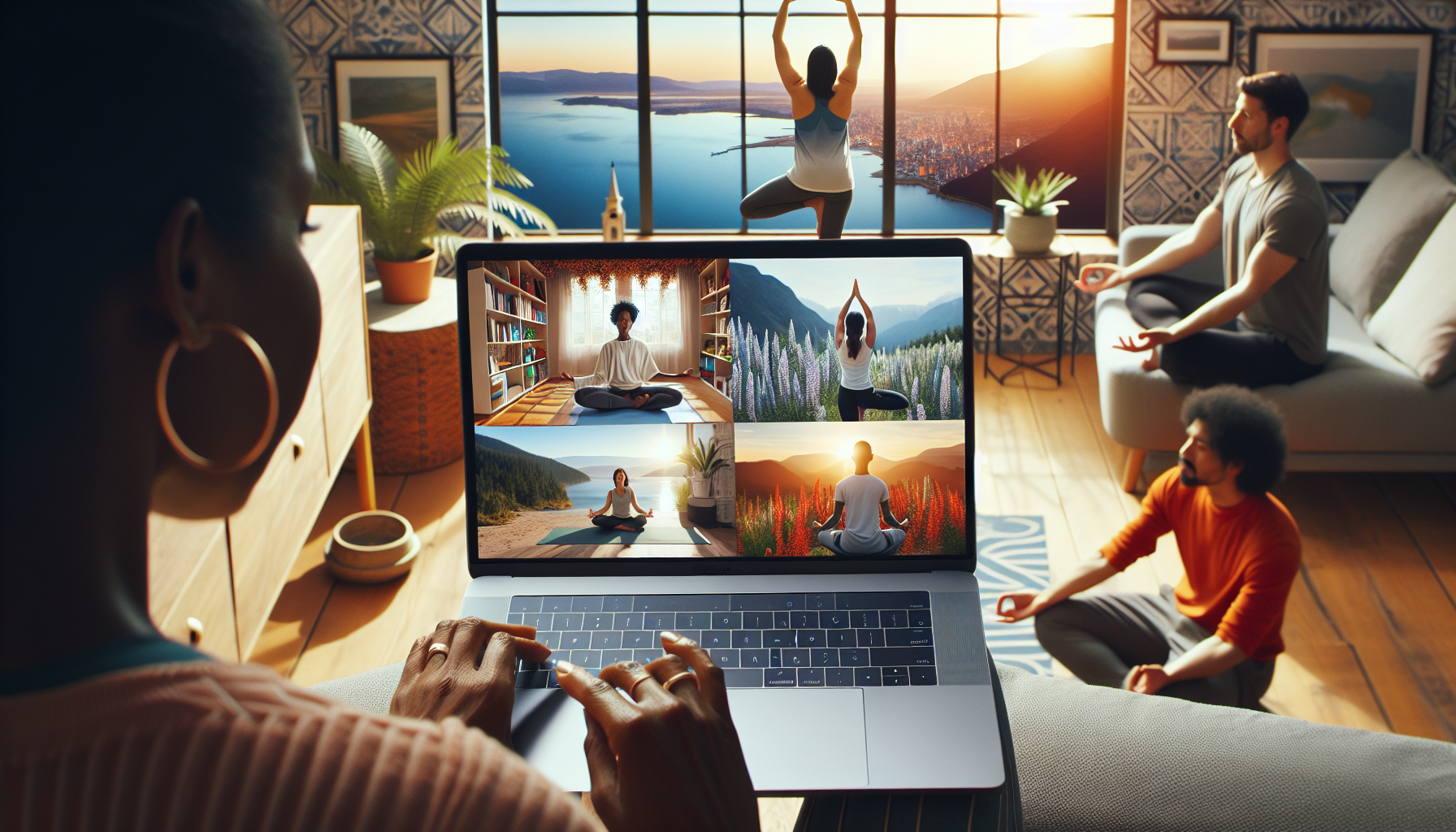 Online yoga class instructor