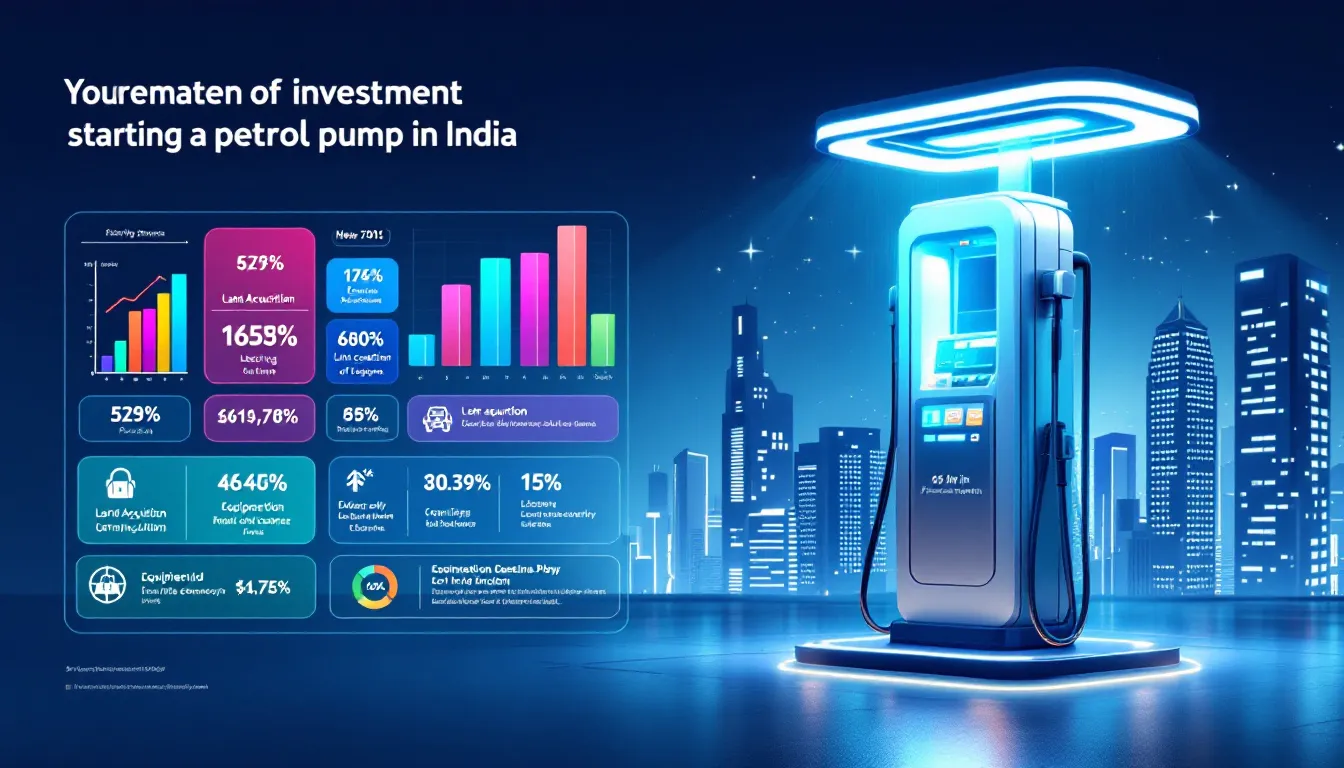 Investment requirements for starting a petrol pump in India.