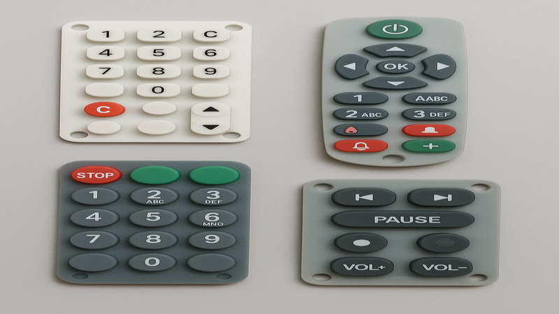 Different types of silicone rubber keypads