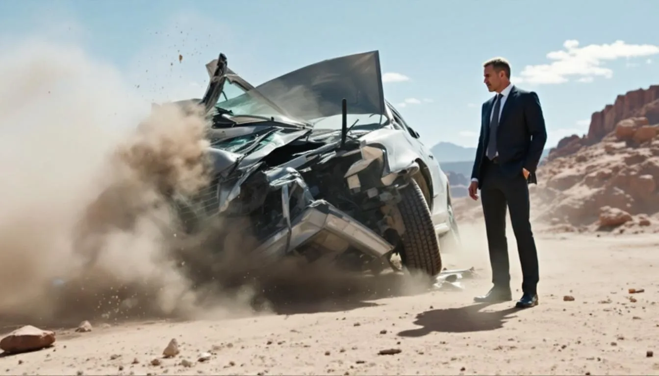 A car accident scene representing the importance of legal representation for victims.
