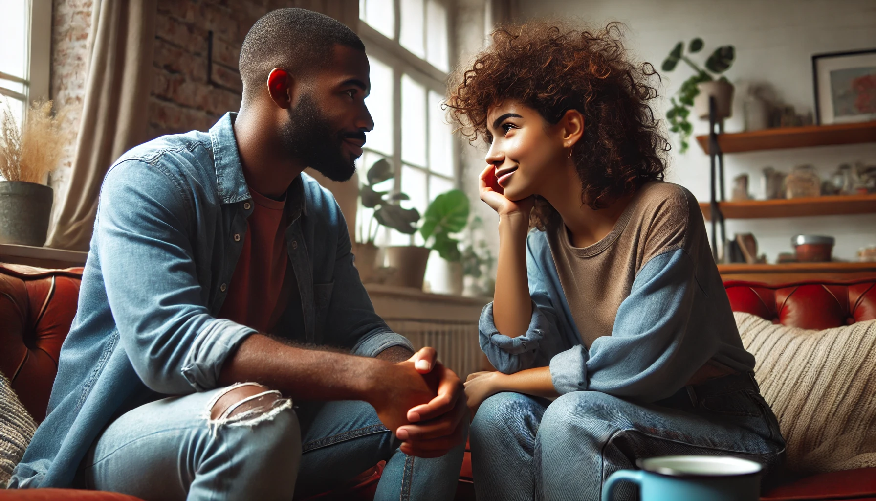 A couple having a conversation about respect and boundaries