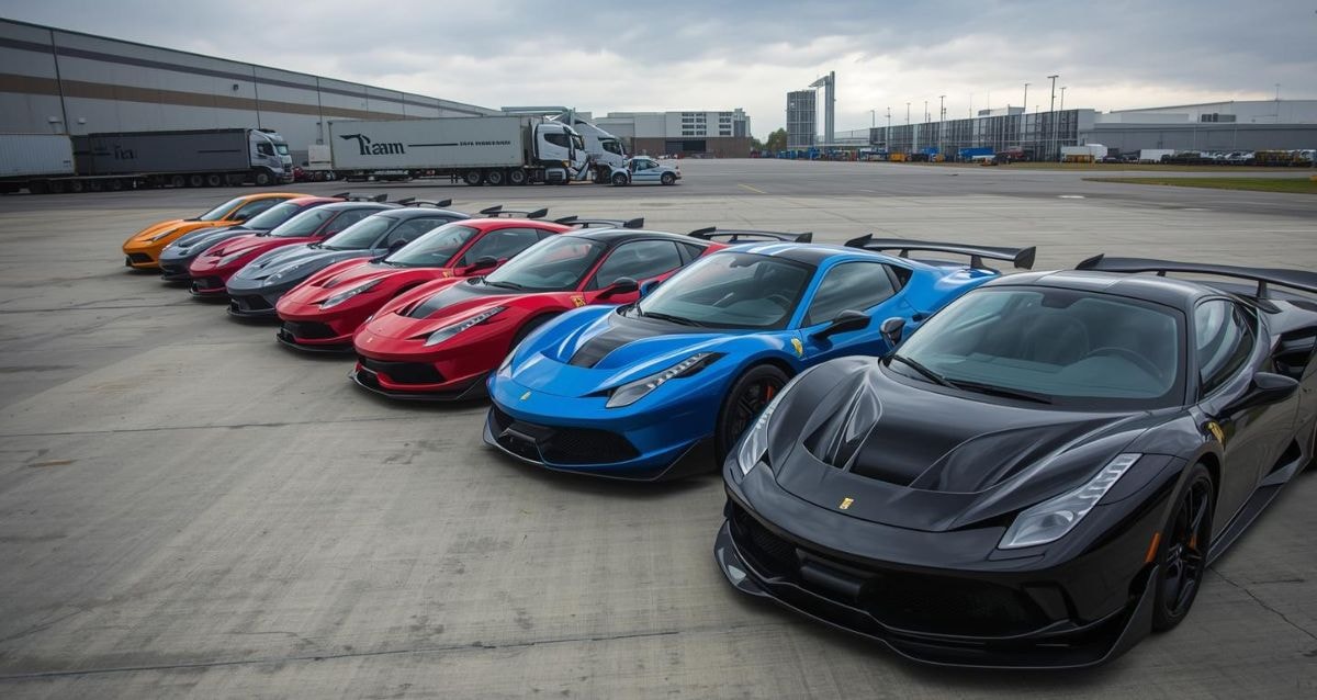 Car transporters often have different methods for vehicle shipping for supercars like these