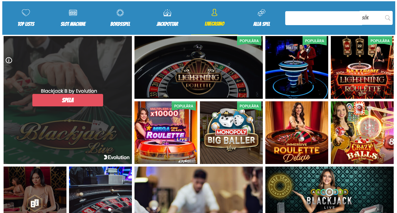 Playjango live casino - spela ansvarsfullt