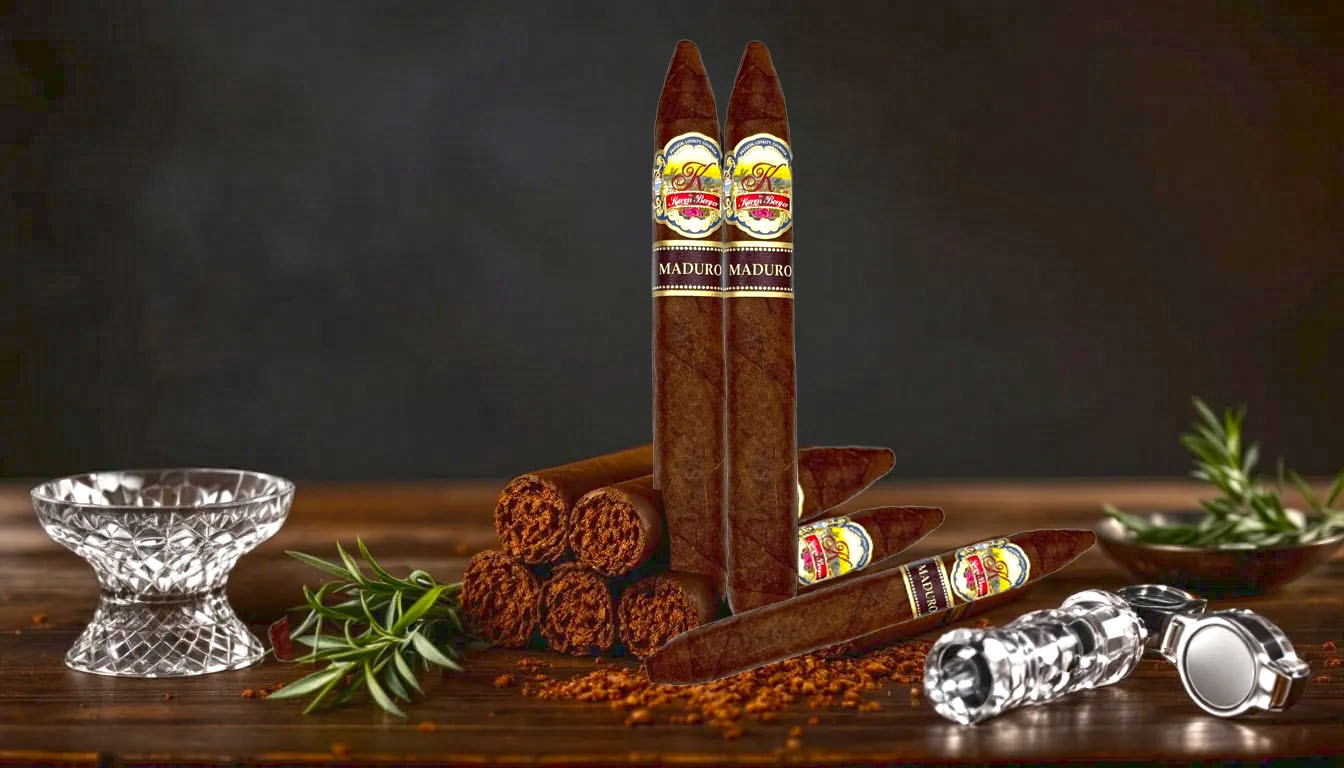 K by Karen Berger Maduro Salomon cigars displayed for rich flavor enthusiasts.