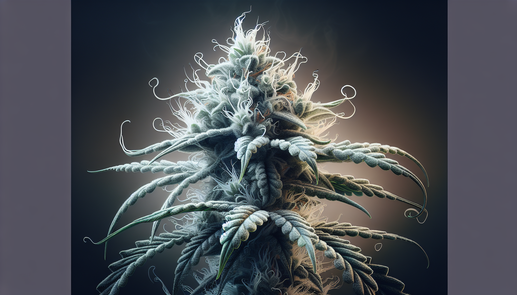 Eine künstlerische Darstellung der CBD Blüte "White Widow" mit hoher Potenz