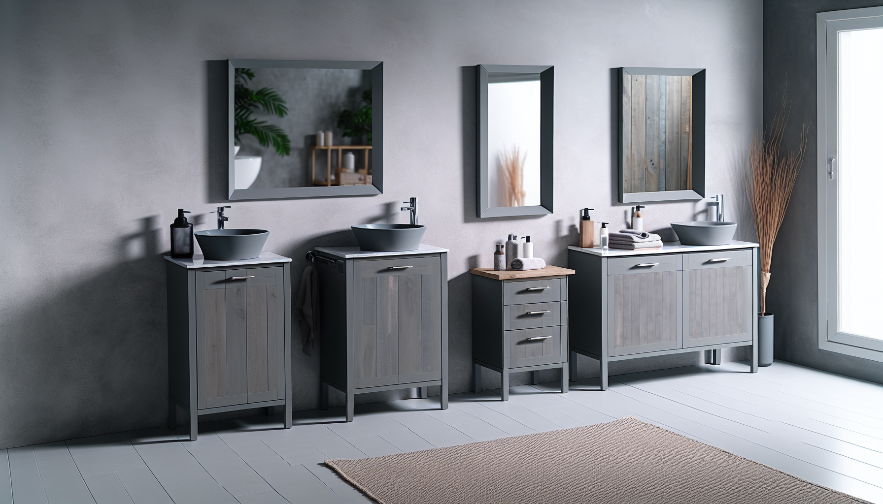stylish grey bathroom vanities