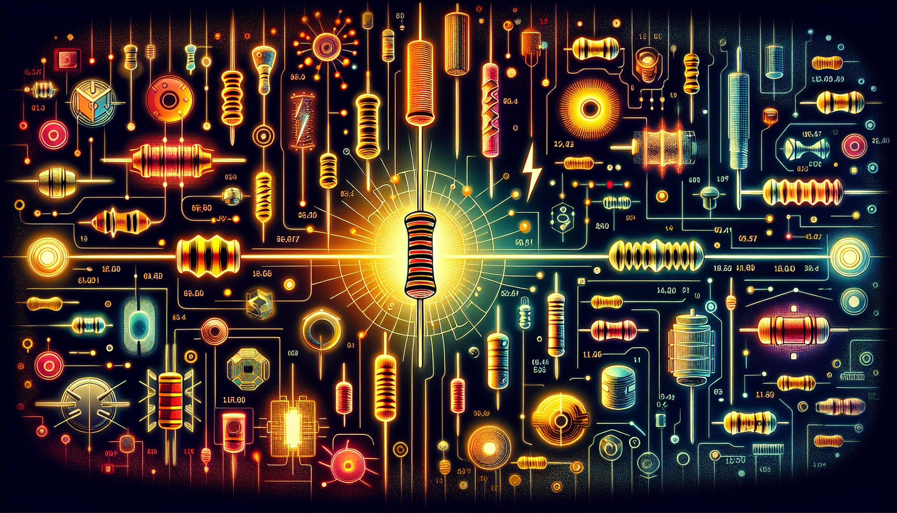 Illustration of various Panasonic resistor product lines